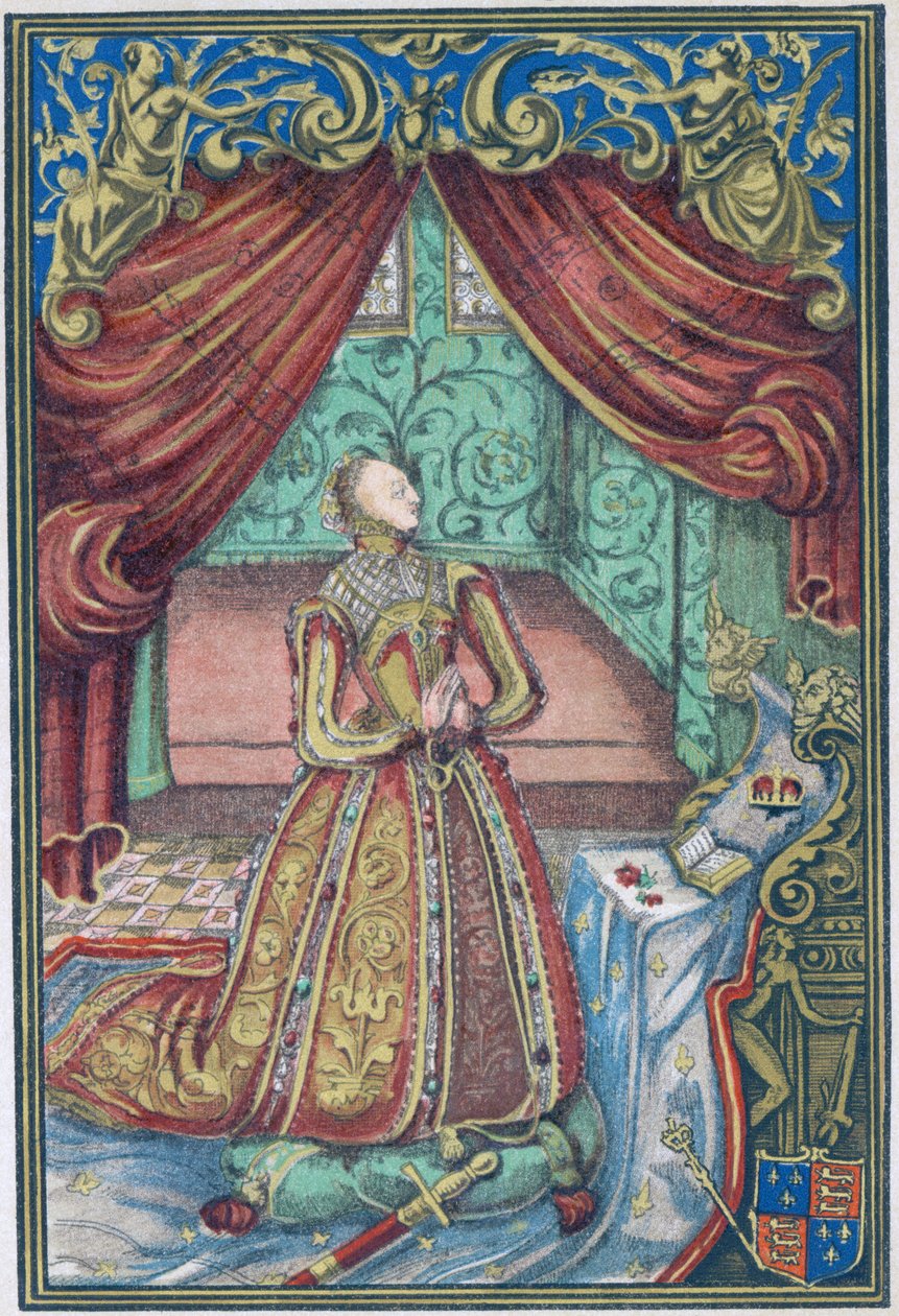 La reine Élisabeth I en prière, frontispice de 