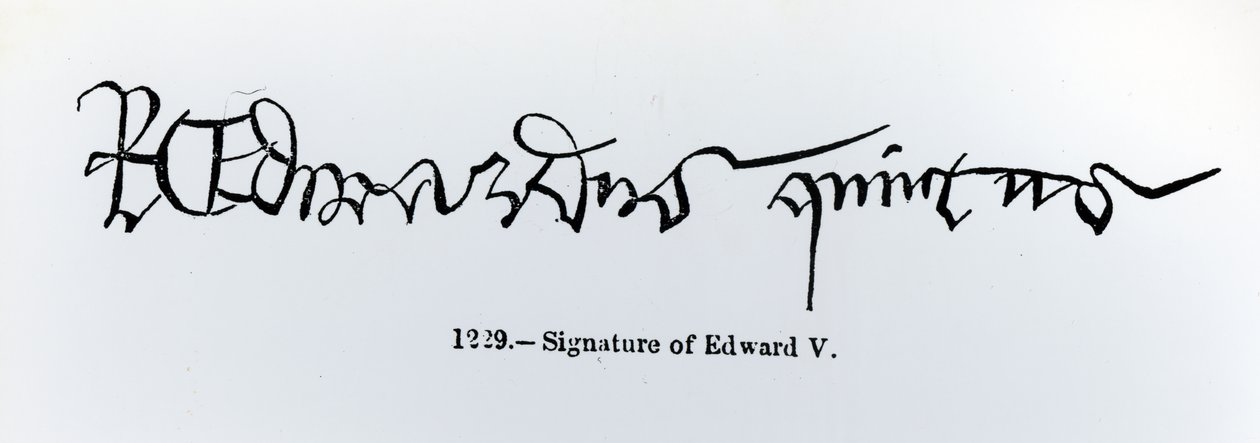 Signature du roi Édouard V (1470-83) - English School
