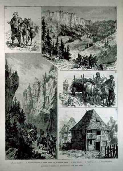 Esquisses en Bosnie-Herzégovine, de The Illustrated London News, 18 février 1882 - English School