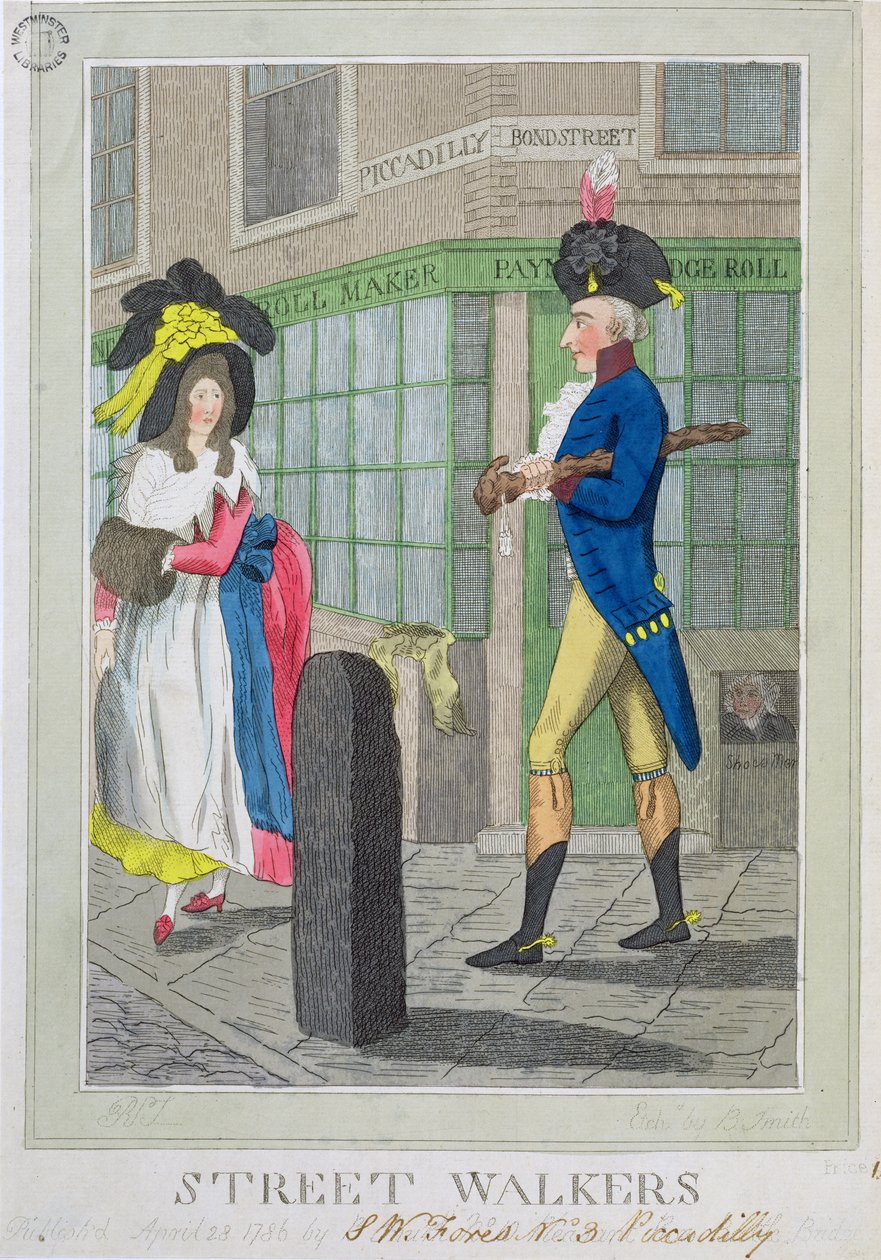 Promeneuses, gravé par B. Smith, publié par S.W. Fores, 1786 - English School