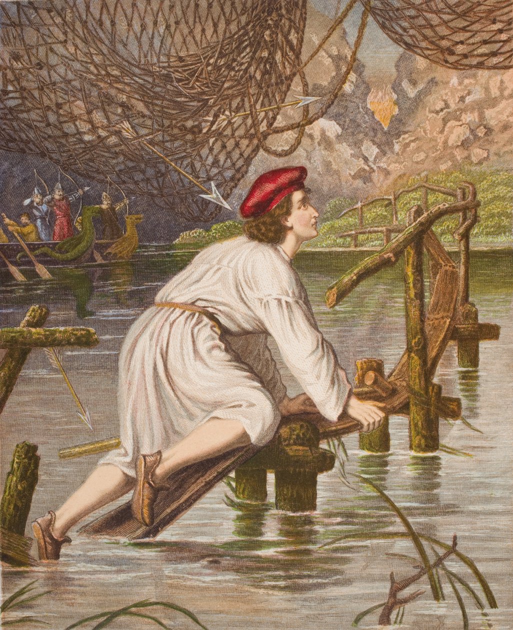 Conscience tendre traversant le pont, illustration de 