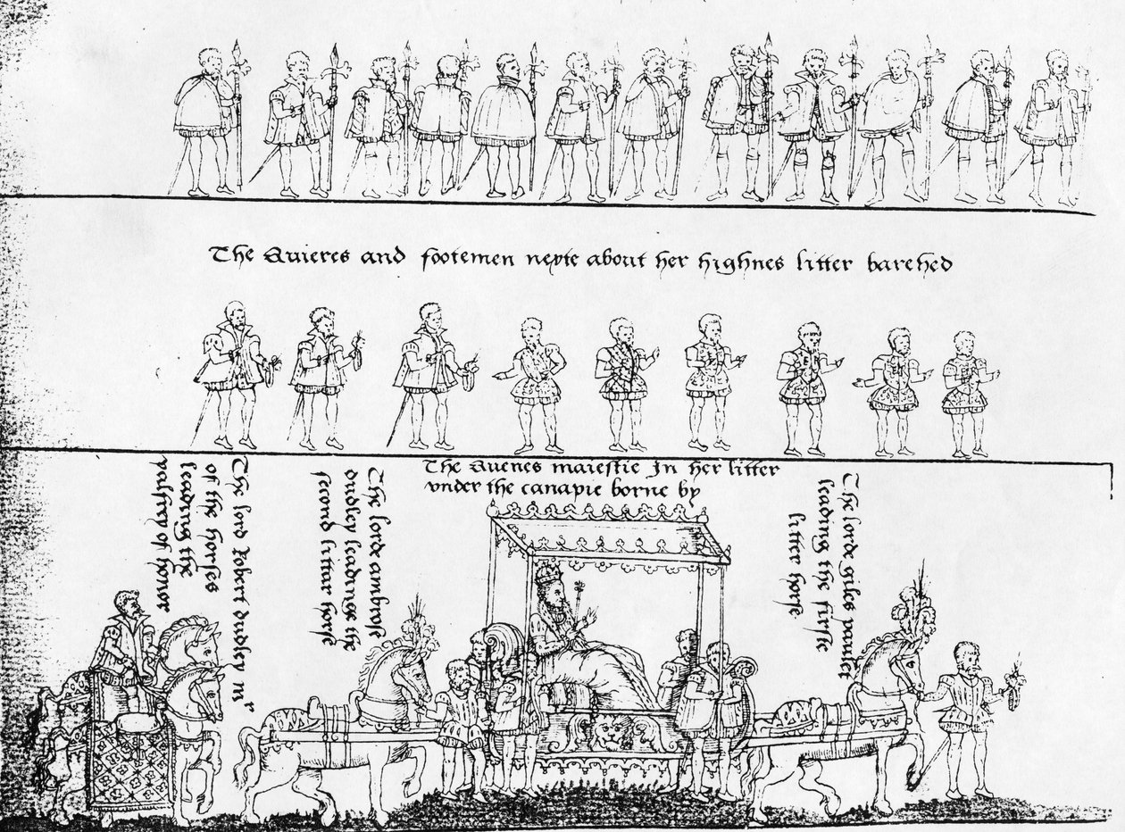 La reine dans sa litière, de 