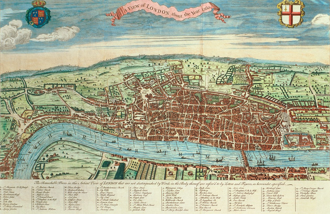 Vue de Londres, vers 1560 - English School