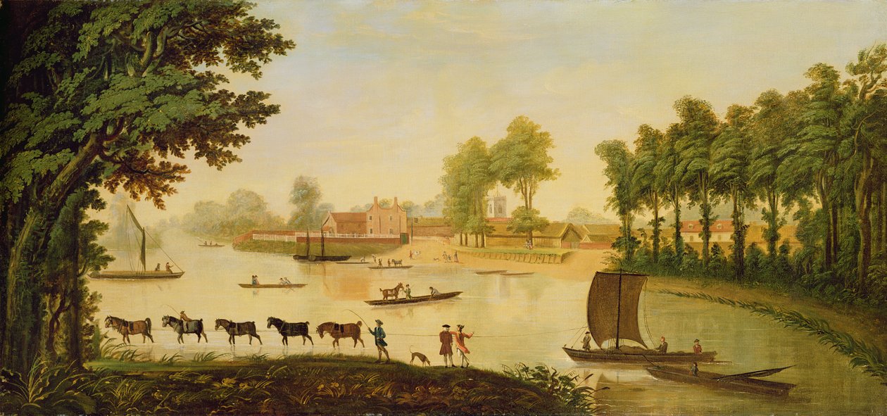 Vue de Shepperton sur la Tamise, après 1752 - English School