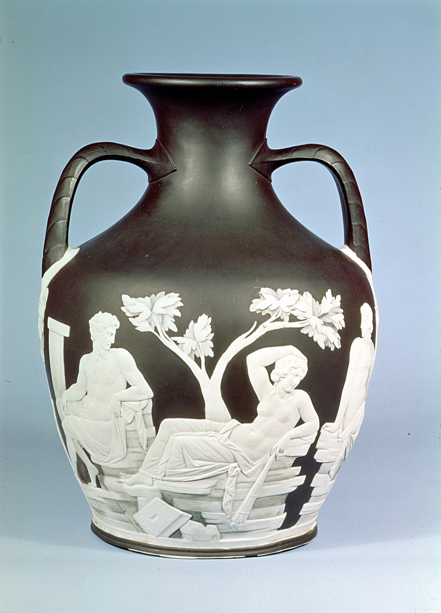 Copie en grès Wedgwood du vase Portland, 1790 - English School