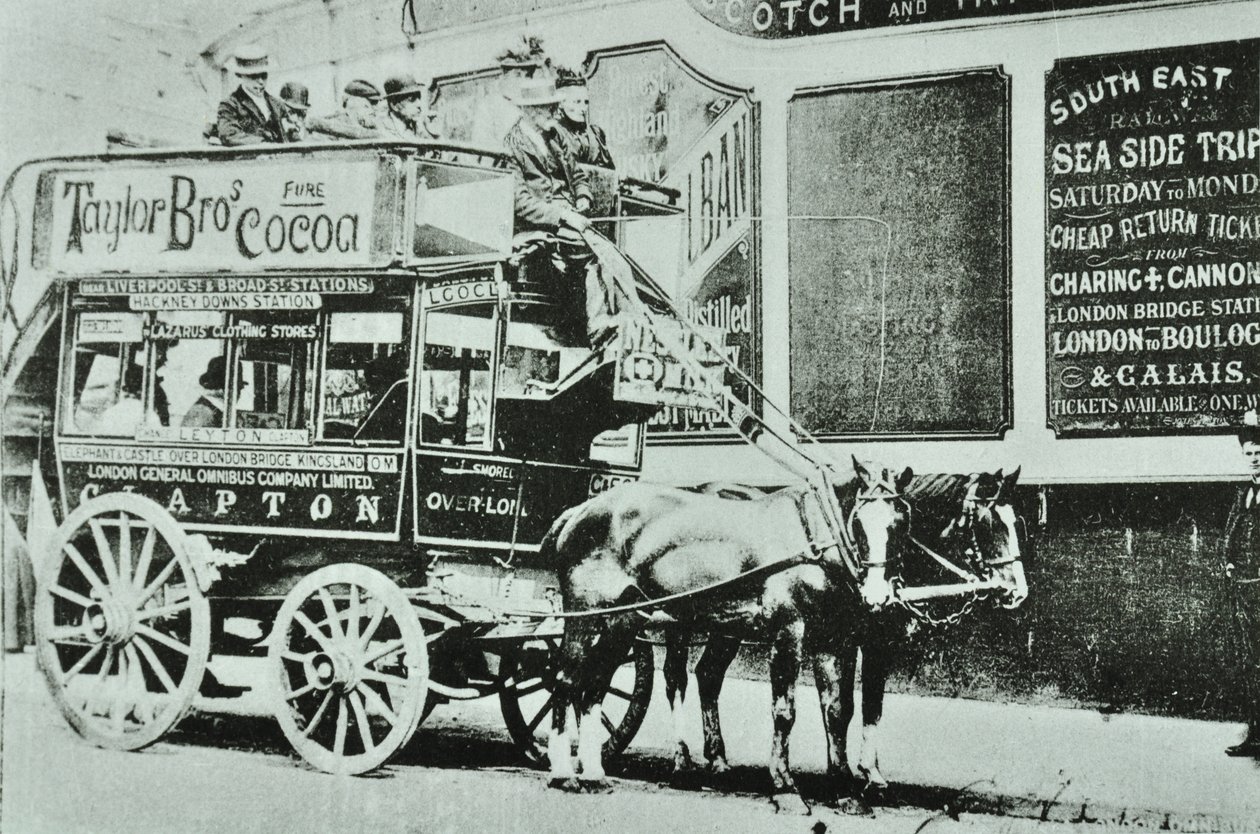 Omnibus à cheval avec passagers, 1899 - English Photographer