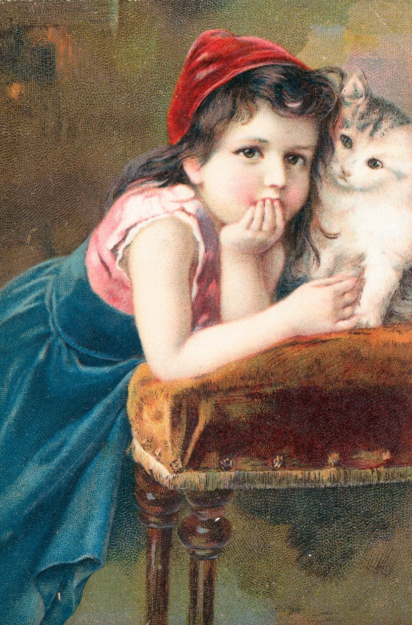 Une jeune fille posant avec un chat - English School