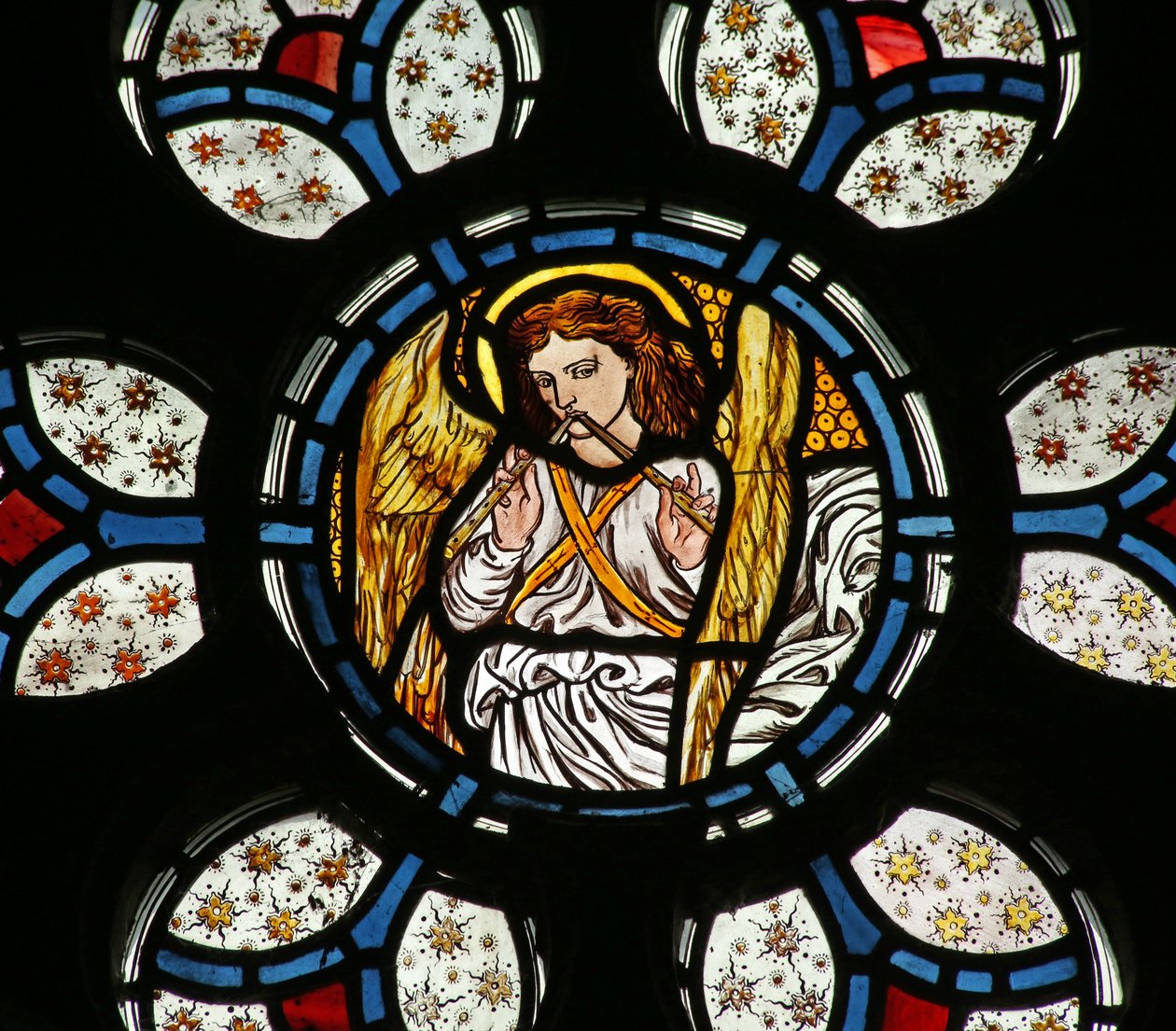 Ange jouant de la flûte - English School