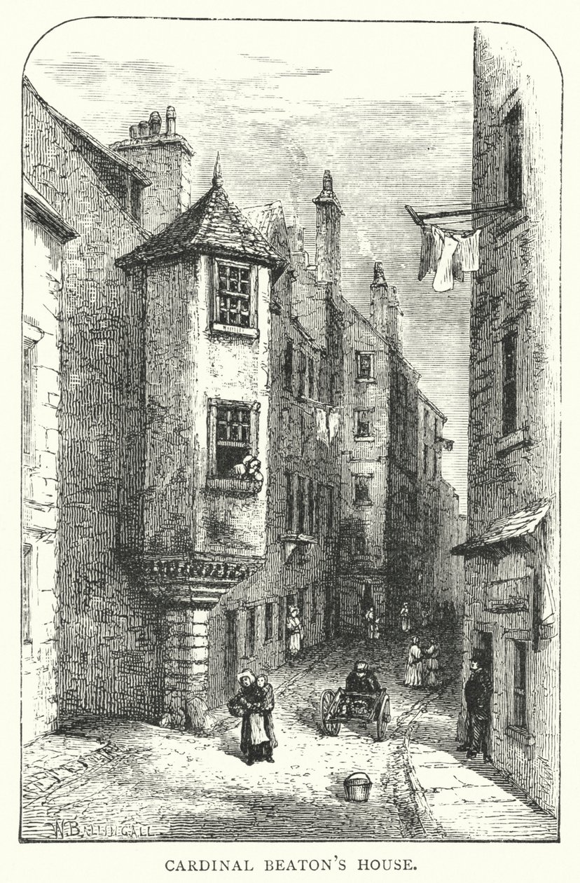 Maison du Cardinal Beaton (gravure) - English School