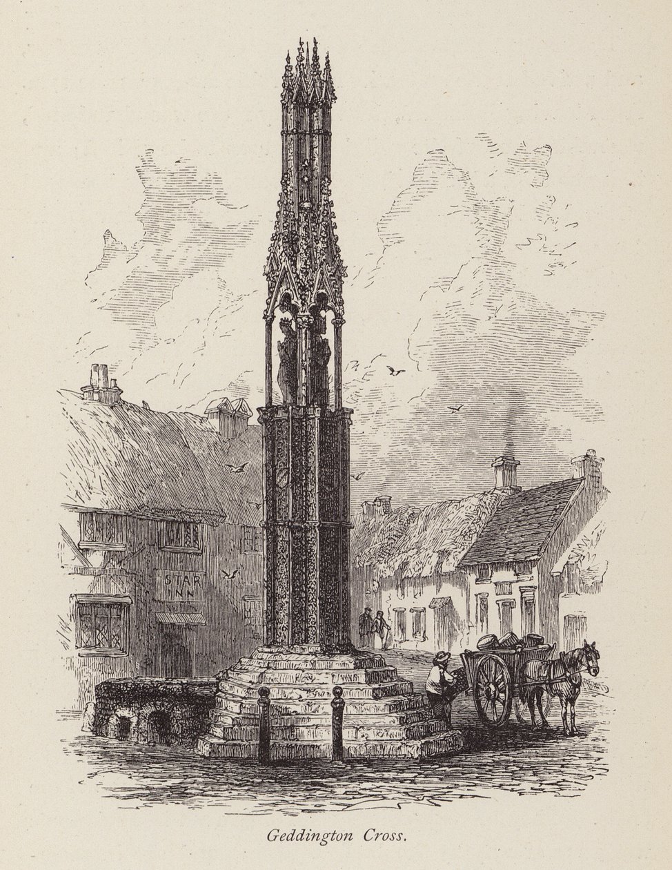 Croix de Geddington (gravure) - English School