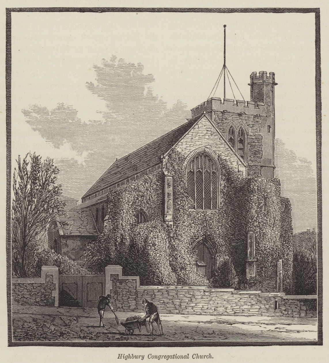 Église congrégationaliste de Highbury (gravure) - English School