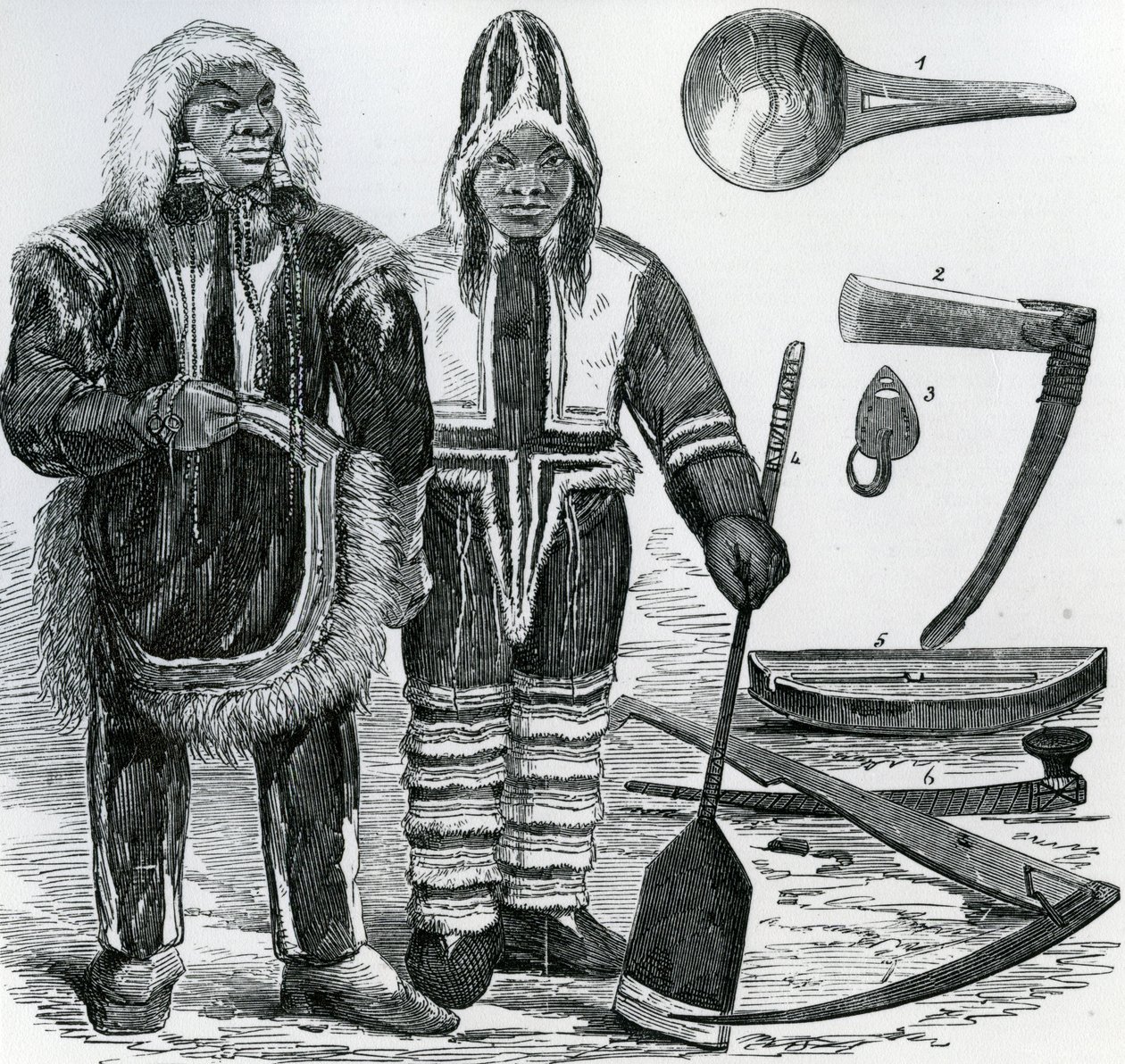 Couple inuit (gravure) - English School