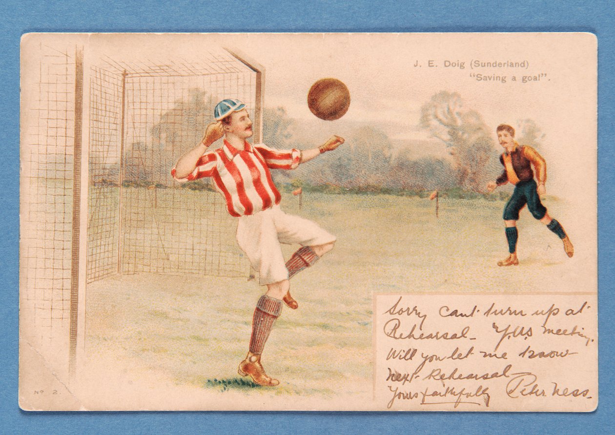 J.E. Doig (Sunderland) sauvant un but - English School