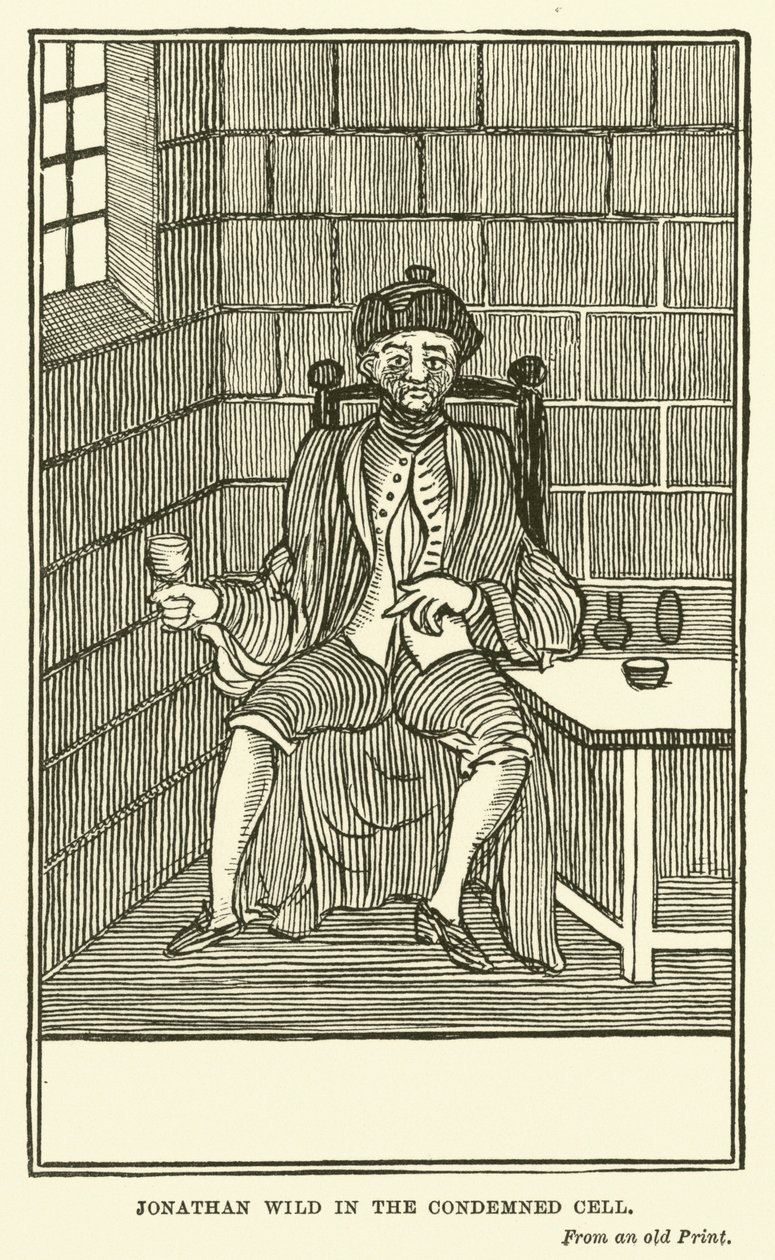 Jonathan Wild dans la cellule du condamné (gravure) - English School