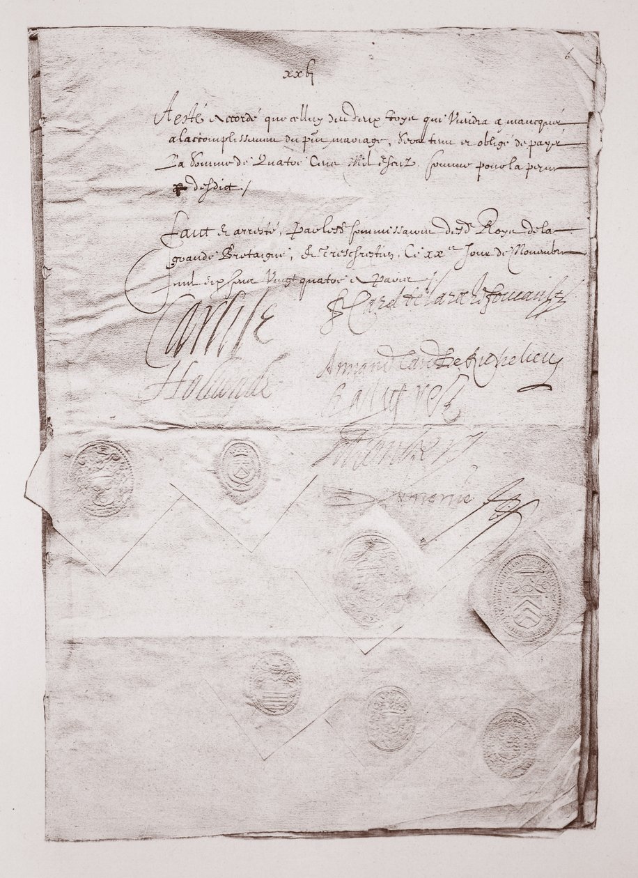 Contrat de mariage de Charles I - English School