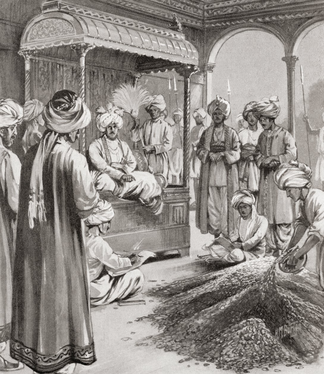 Muhammad bin Tughluq émettant de la monnaie de substitution - English School