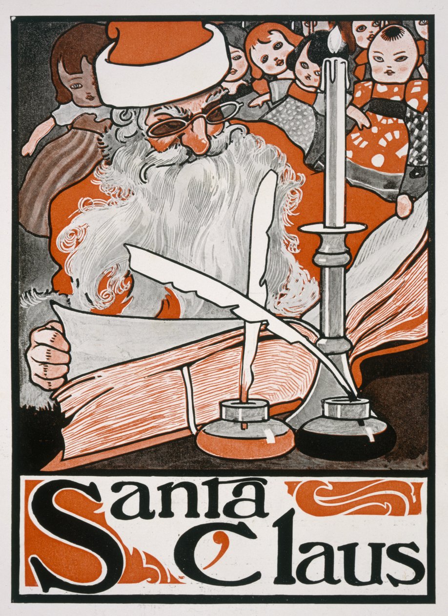 Père Noël (lithographie en couleur) - English School