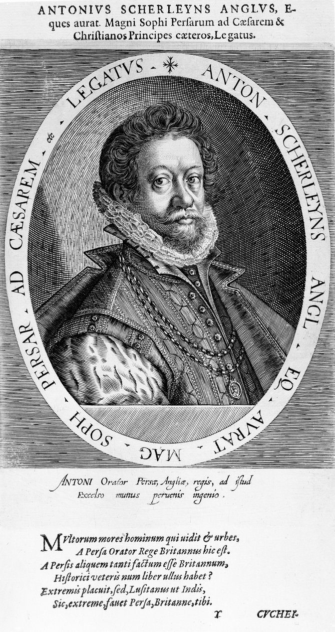 Sir Anthony Sherley (gravure) - English School