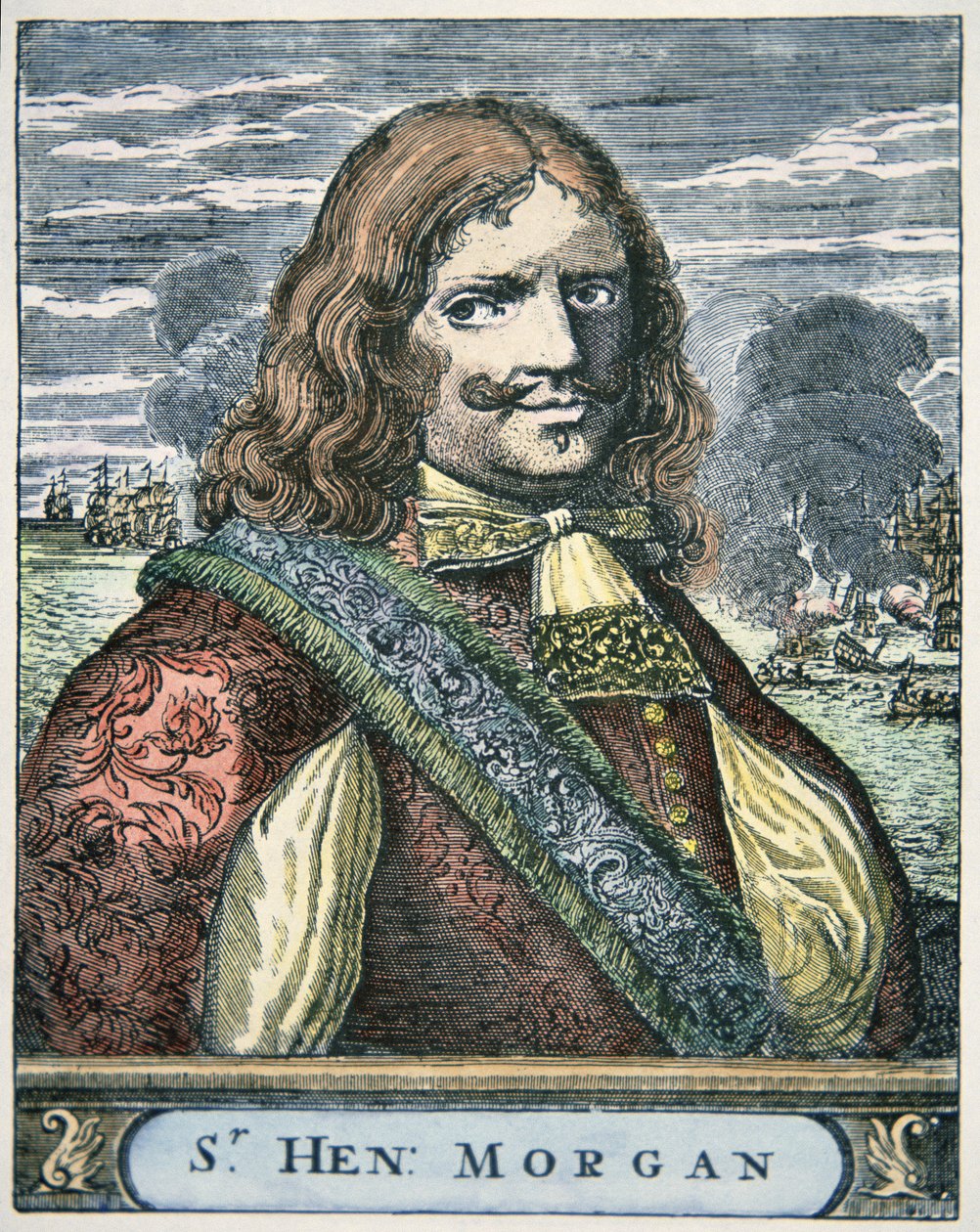 Sir Henry Morgan (c.1635-88) (gravure en couleur) - English School