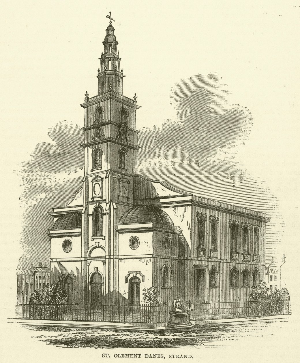 St Clement Danes, Strand (gravure) - English School