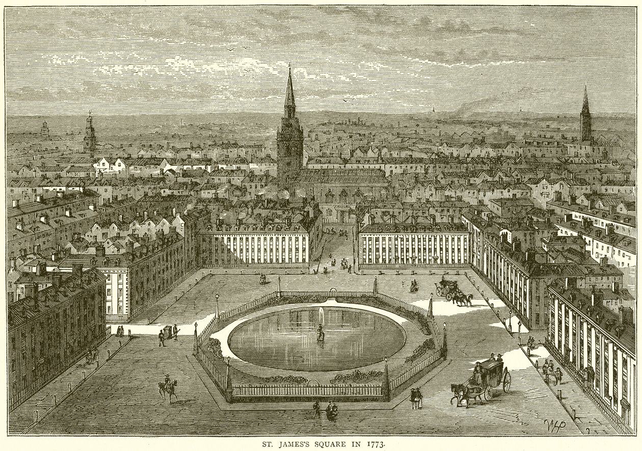 St. Jamess Square en 1773 - English School