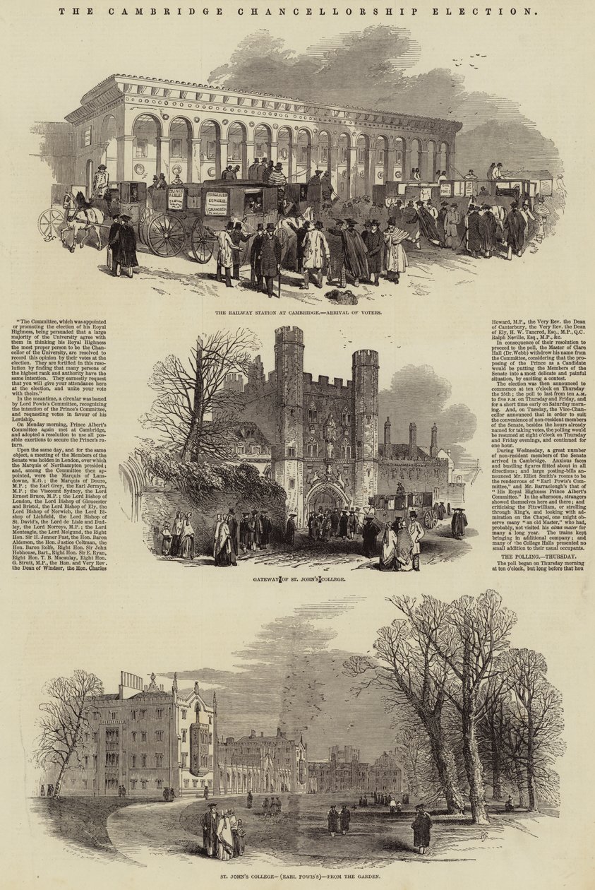 Élection de la chancellerie de Cambridge (gravure) - English School