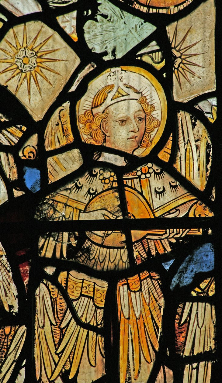 La fenêtre Est (Ew) représentant des anges musiciens - English School