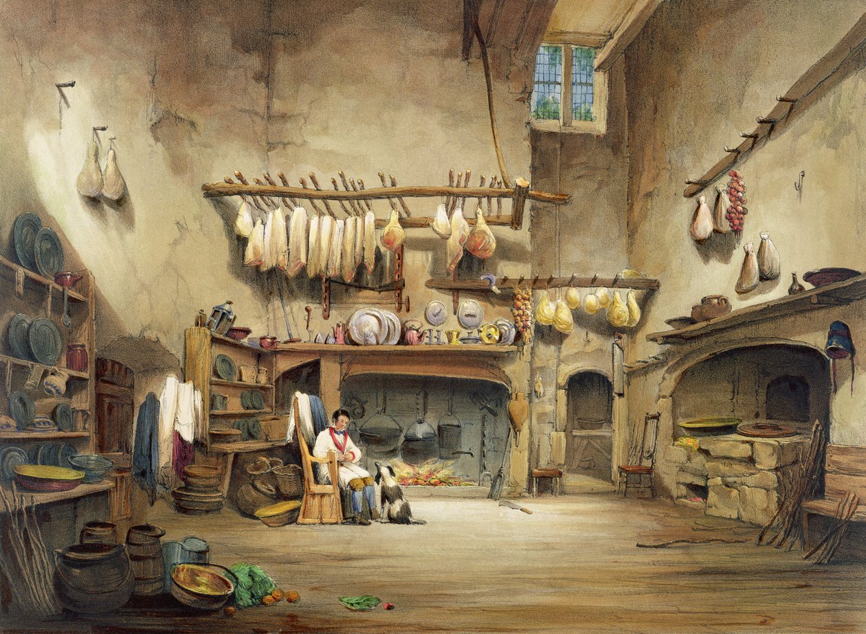 La cuisine, Cotehele House, vers 1830-40 - English School