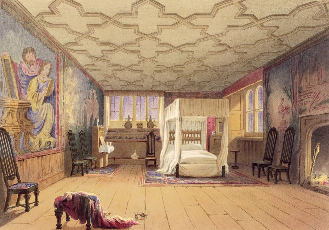 La chambre blanche, Cotehele House, vers 1830-40 - English School