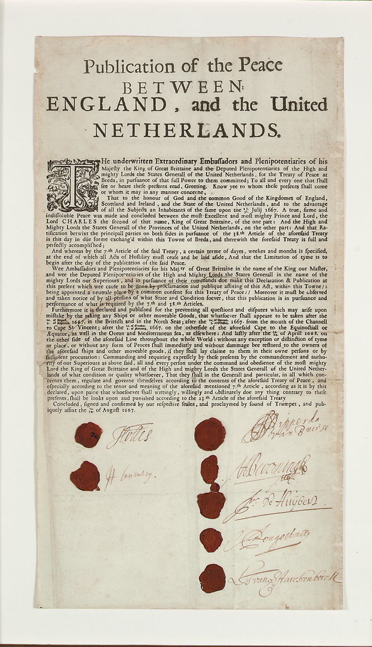 Traité de Breda, 1667 - English School