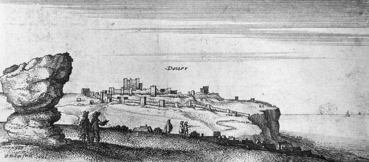 Vue du château de Douvres (gravure) - English School