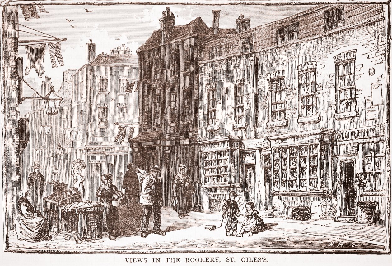 Vues dans le Rookery, St. Giles - English School