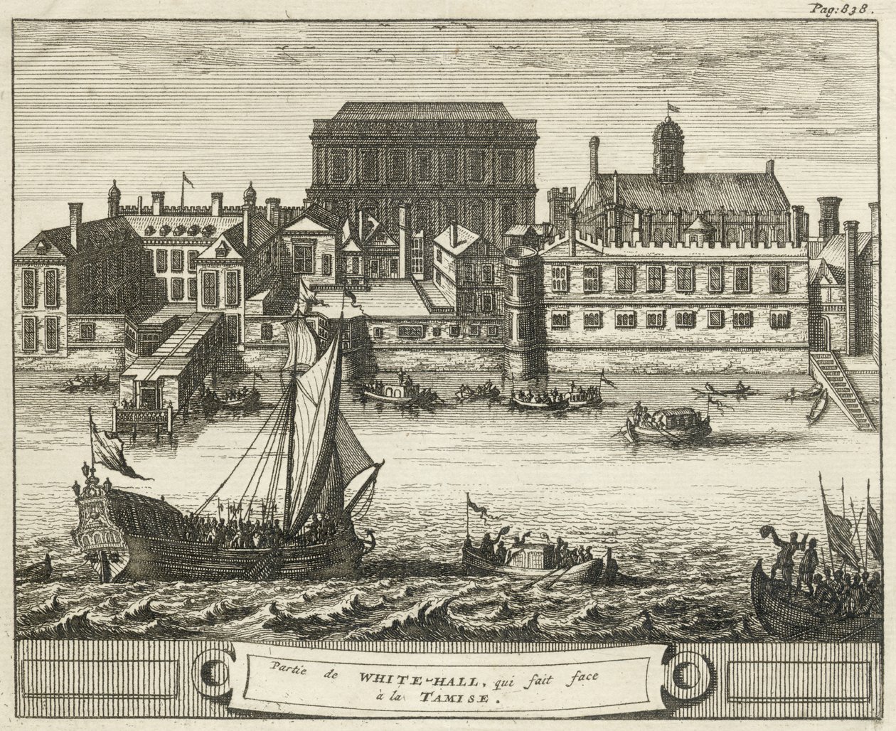 Whitehall, Westminster, Londres, Royaume-Uni (gravure) - English School