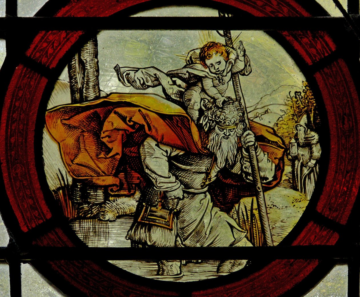 Fenêtre représentant Saint Christophe - English School