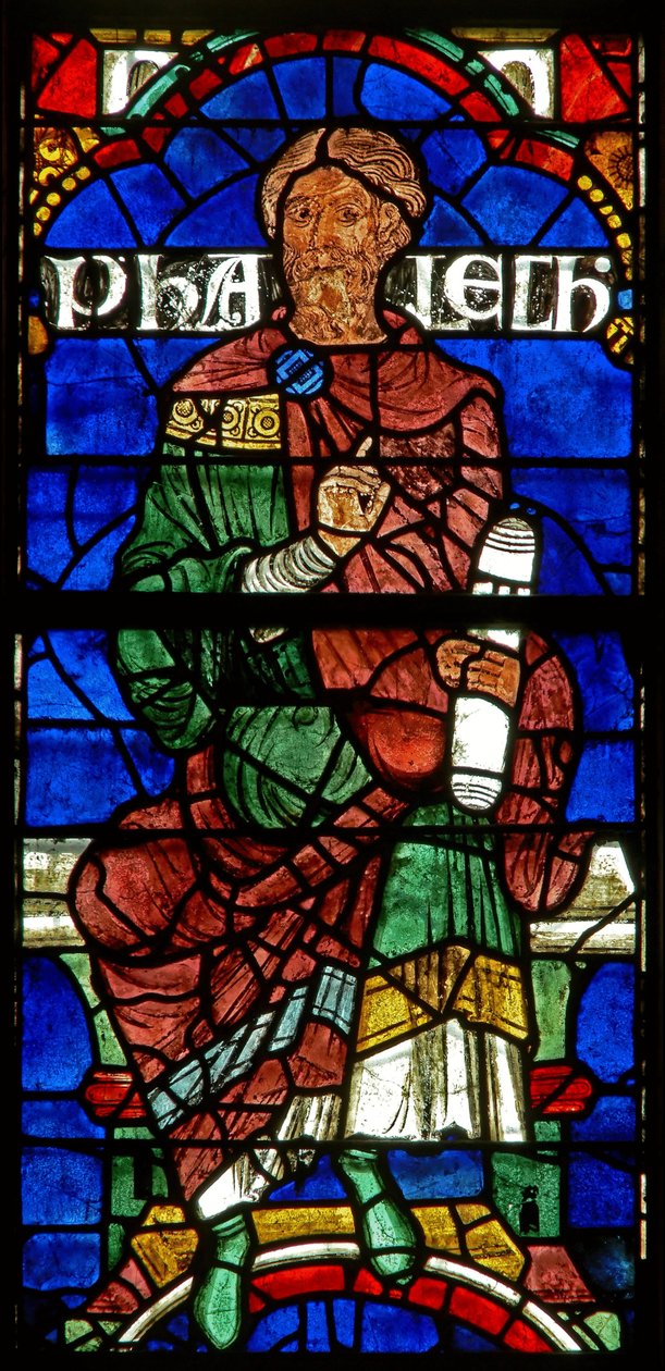 Fenêtre représentant une figure généalogique : Phalec - English School
