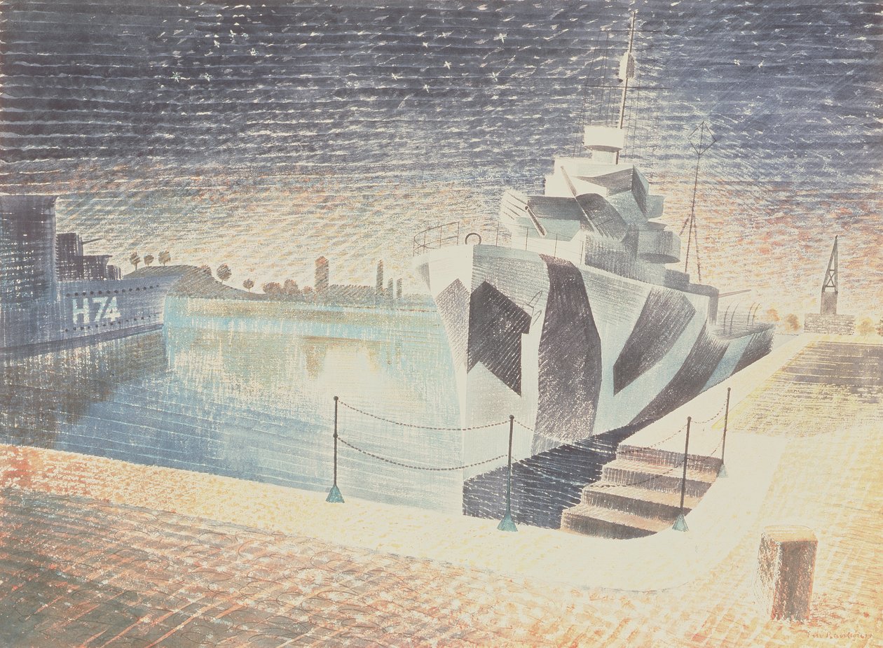 Destroyers la nuit, vers 1942 - Eric Ravilious