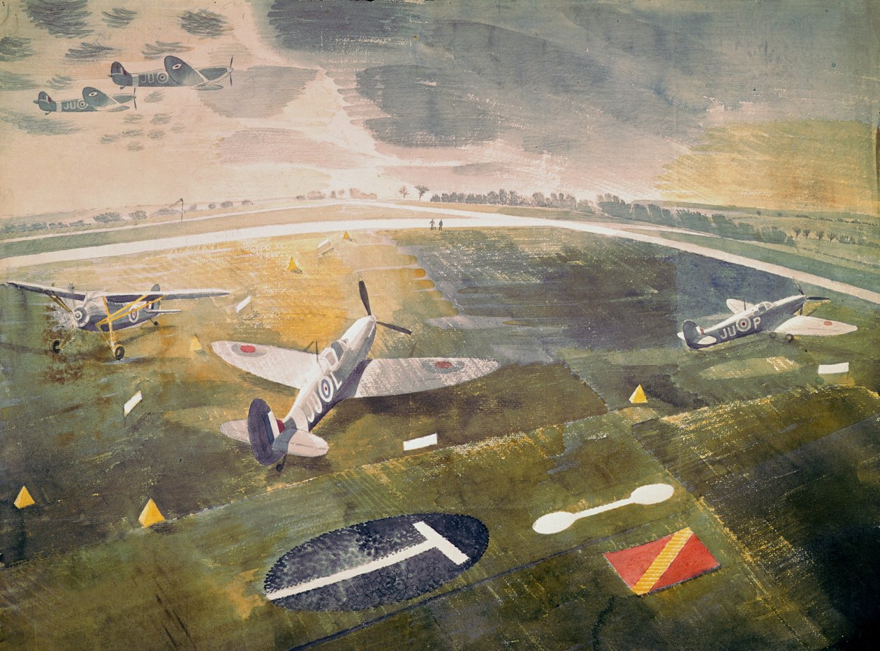 Avions de la R.A.F. sur un aérodrome, 1942 - Eric Ravilious
