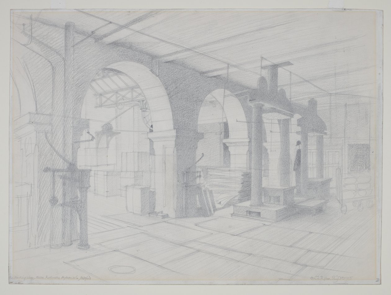 Un atelier de conditionnement, Bradford - Eric Gill