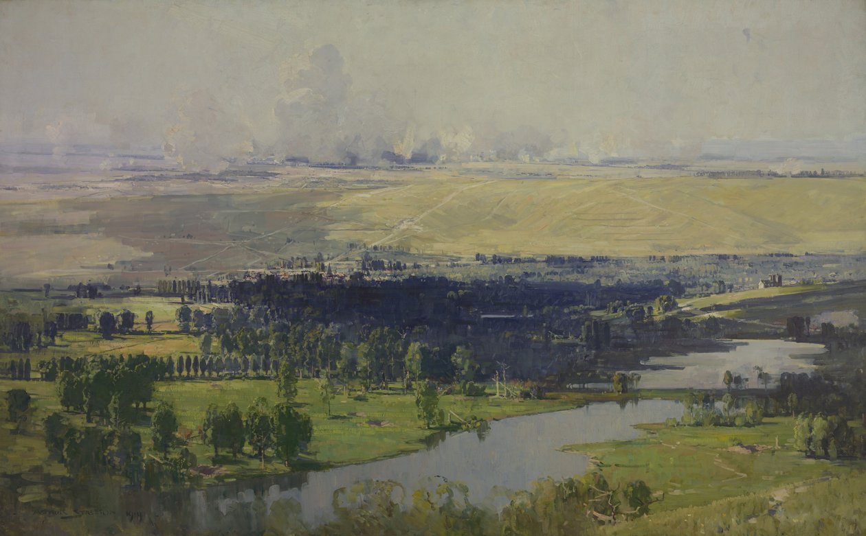 La vallée de la Somme près de Corbie, 1919 - Arthur Streeton