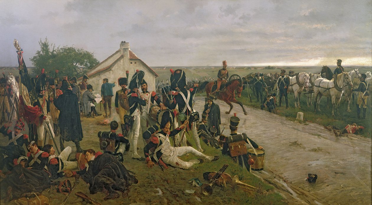 Le Matin de la Bataille de Waterloo : les Français Attendent les Ordres de Napoléon, 1876 - Ernest Crofts