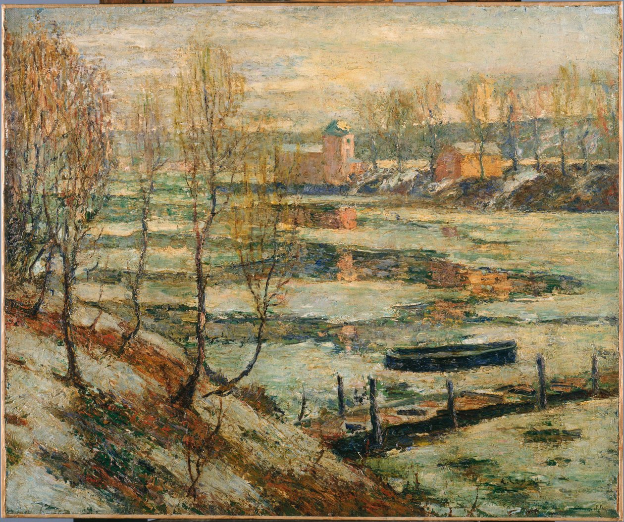 De la glace dans la rivière - Ernest Lawson