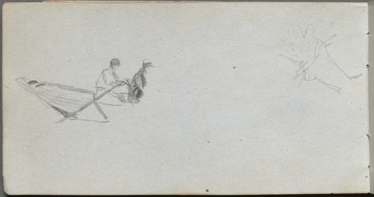 Carnet de croquis, page 04 : Figures dans un bateau - Ernest Meissonier