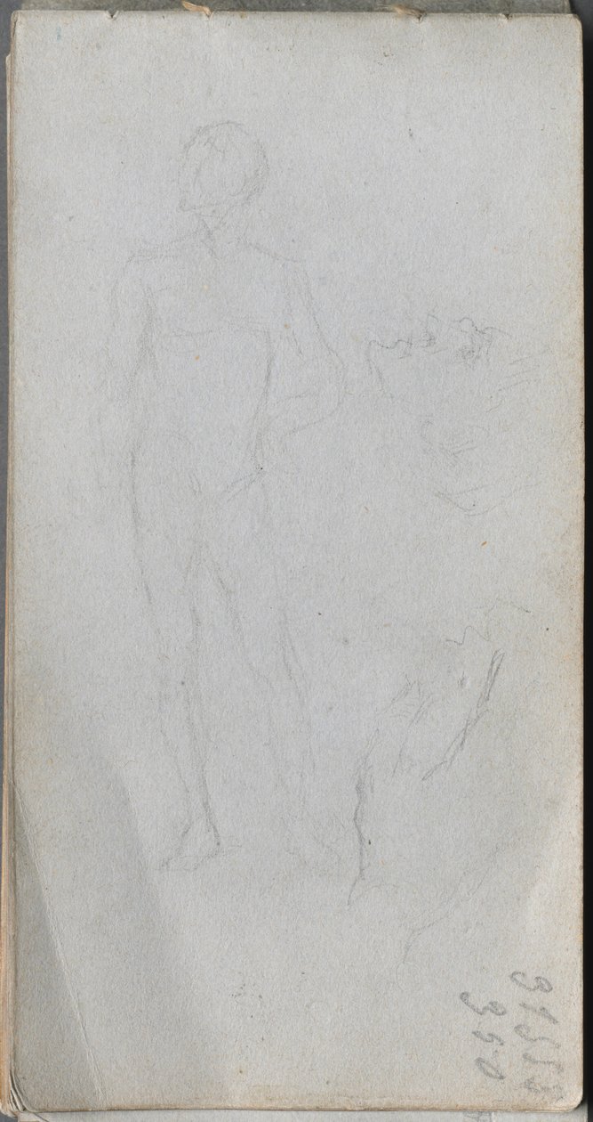 Carnet de croquis, page 100 : Nu, profil - Ernest Meissonier