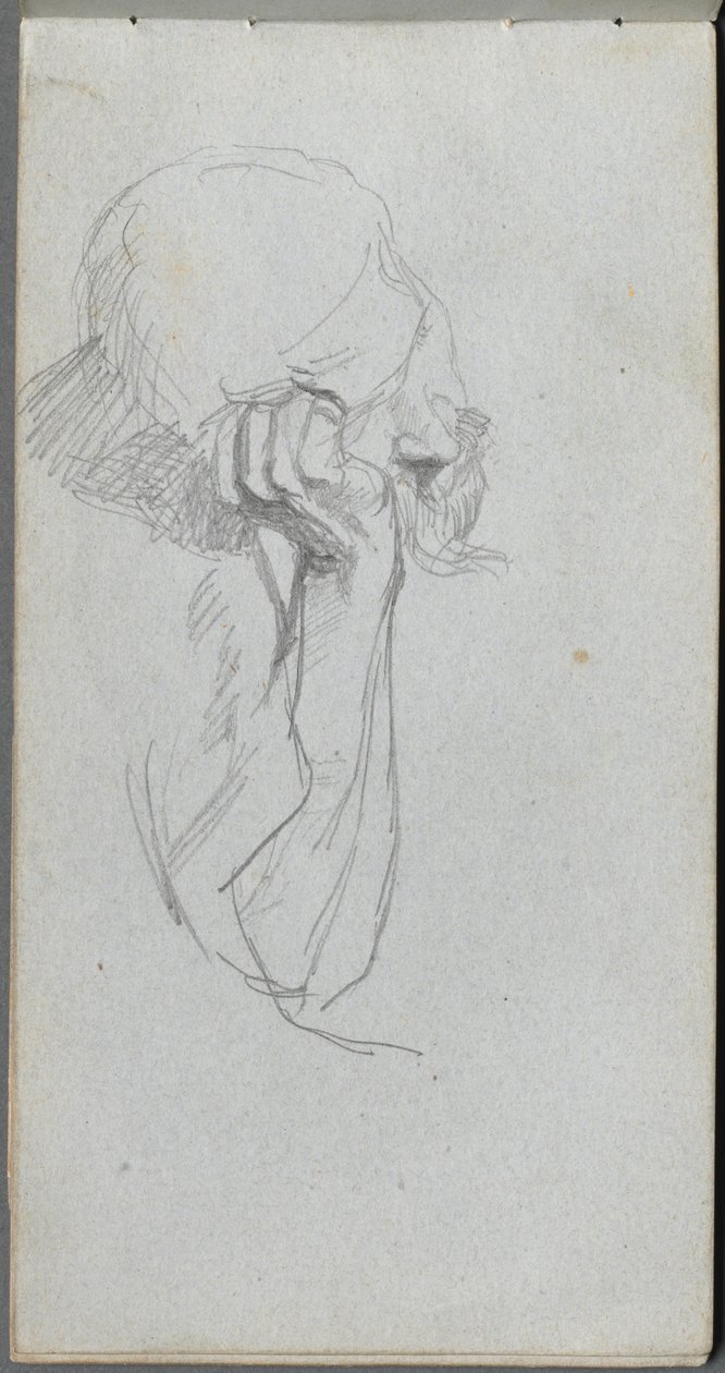 Carnet de croquis, page 16 : Figure mélancolique - Ernest Meissonier