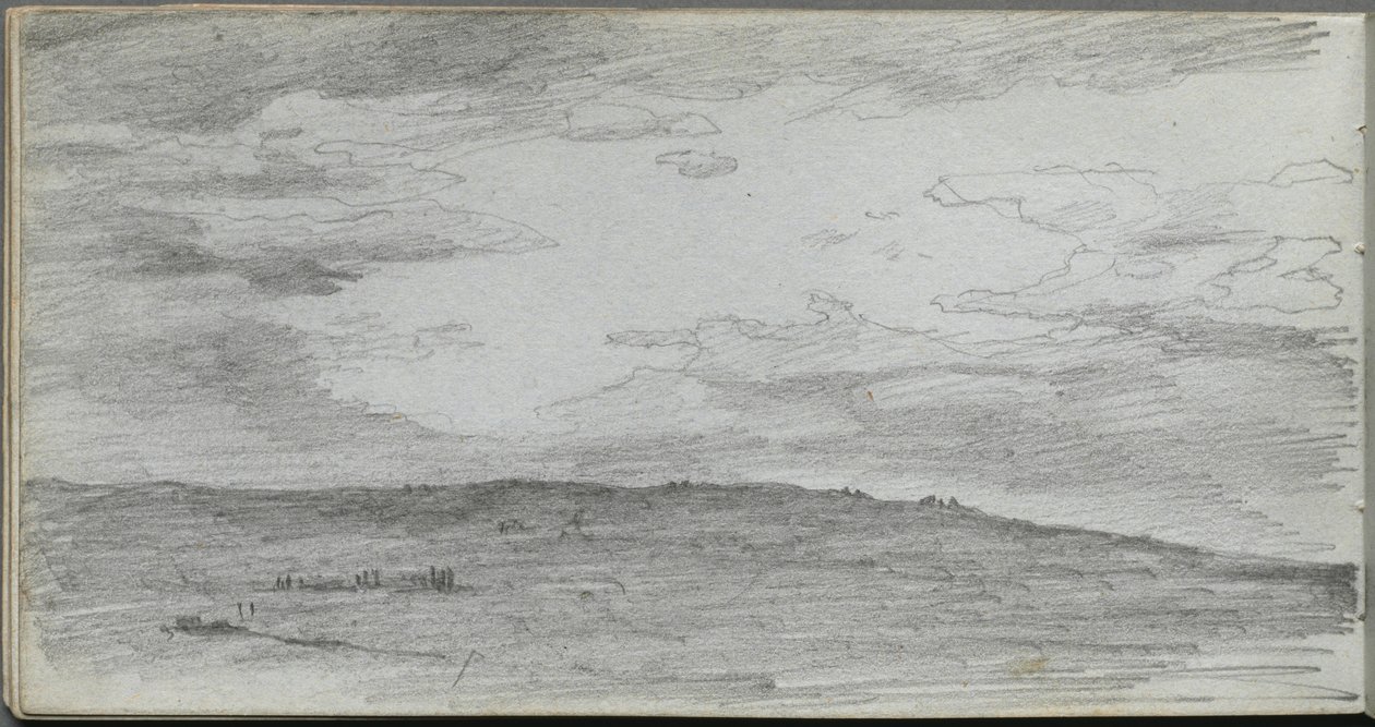 Carnet de croquis, page 34 : Étude de paysage - Ernest Meissonier