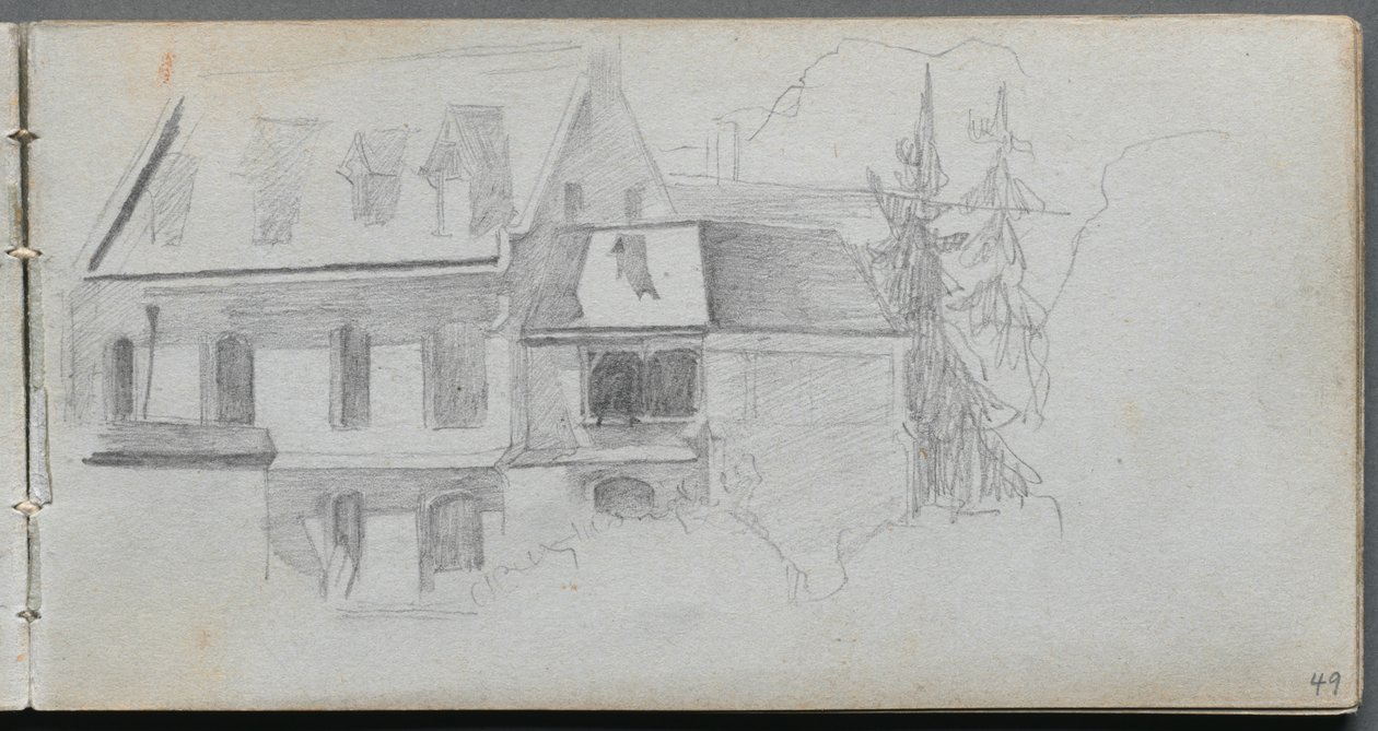 Carnet de croquis, page 49 : Étude architecturale - Ernest Meissonier