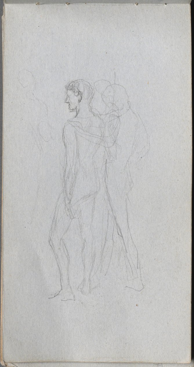 Carnet de croquis, page 92 : Deux nus - Ernest Meissonier