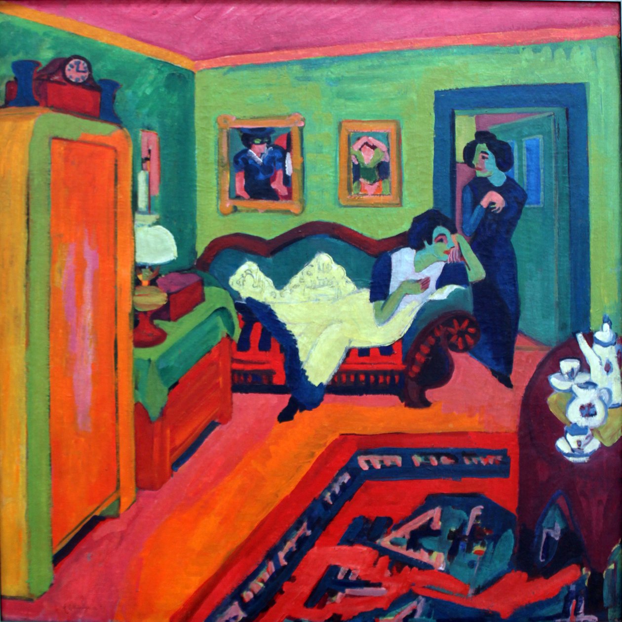 Intérieur avec deux filles - Ernst Ludwig Kirchner