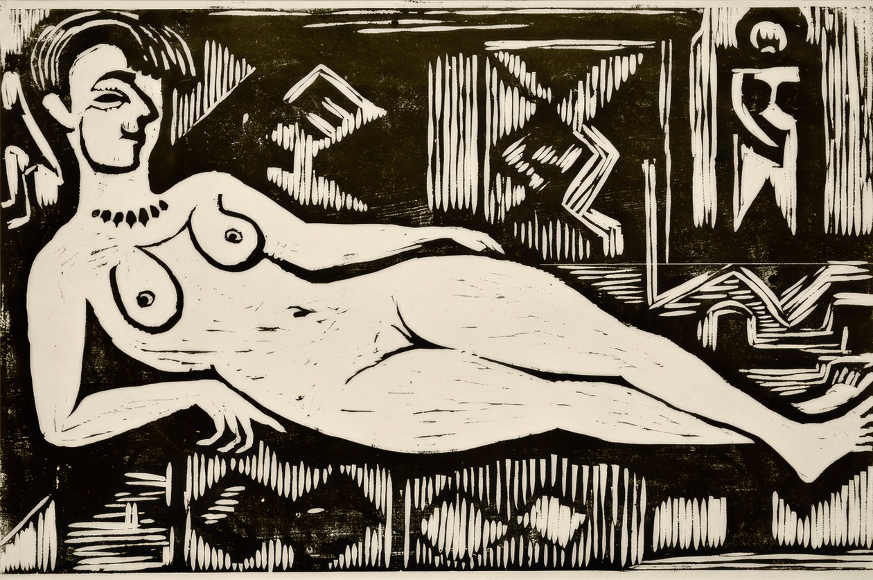 Grande nue allongée - Ernst Ludwig Kirchner