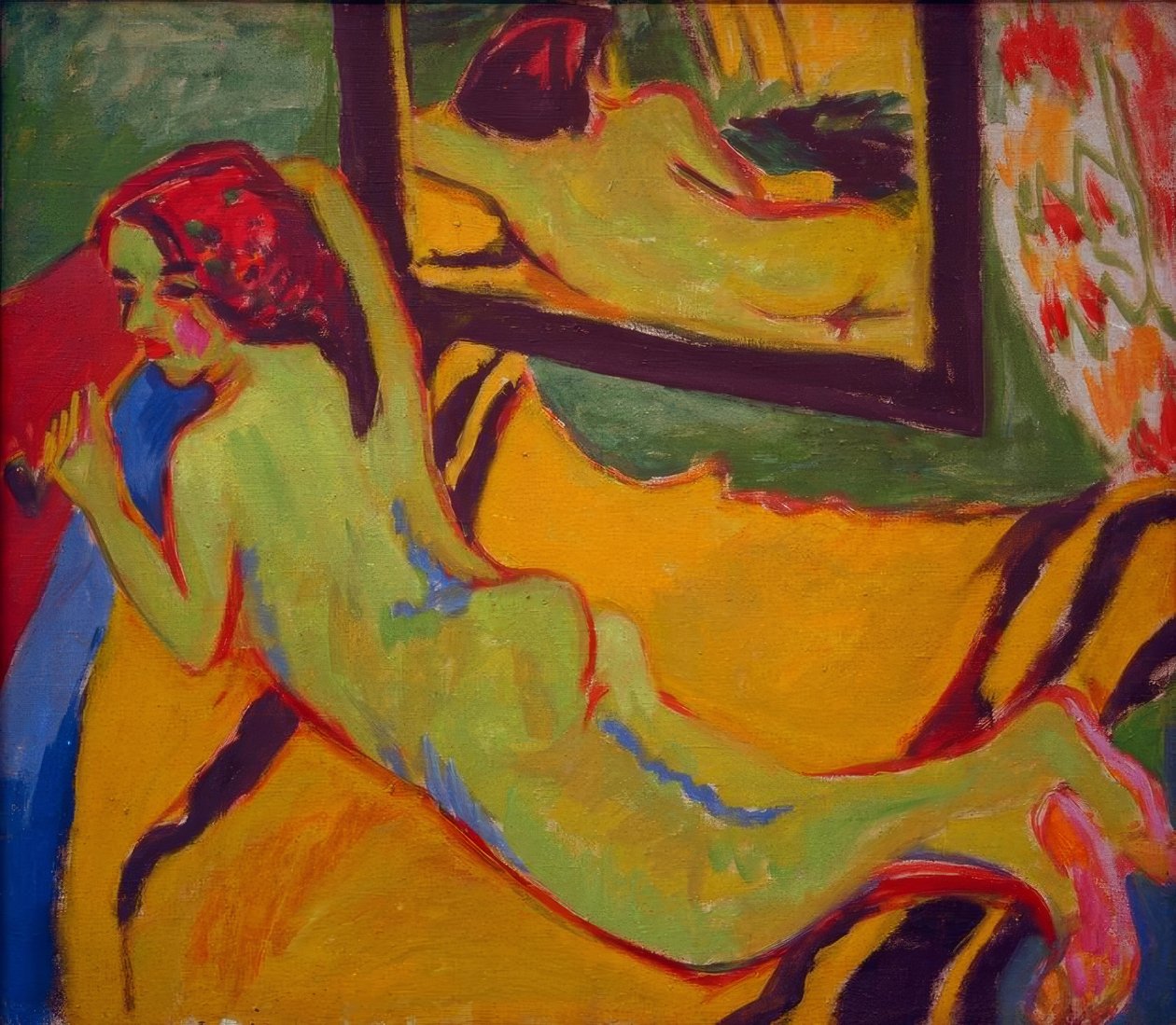 Nu couché devant un miroir - Ernst Ludwig Kirchner